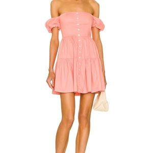 NWT STAUD Mini Elio Dress Grapefruit sz 2 $245